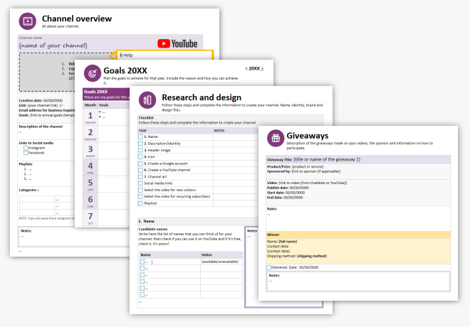 YouTube Planner for OneNote